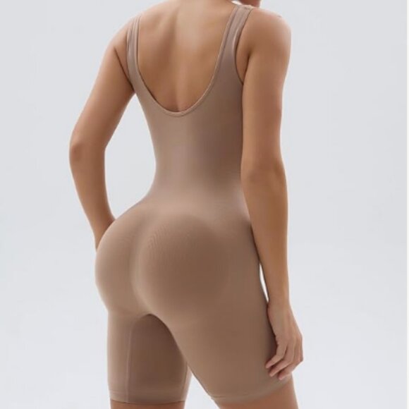 ShaperX Women's Shaping Mid-Thigh Bodysuit in Sienna - Picture 2 of 3